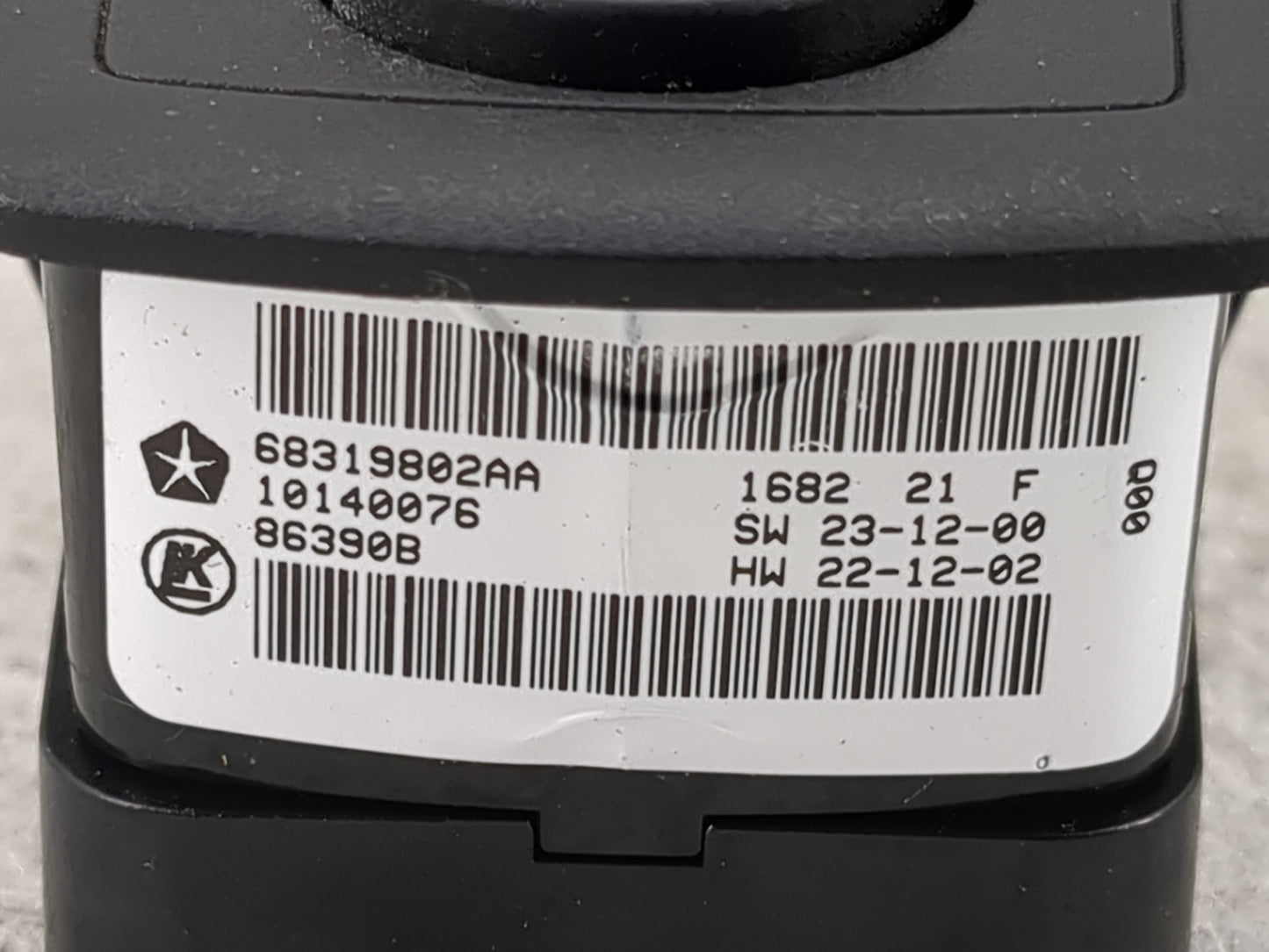 2022 Dodge Durango Master Power Window Switch Replacement Driver Side Left P/N:68319802AA Fits OEM Used Auto Parts - Oemused