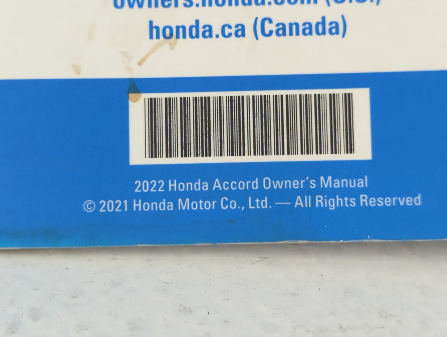 2022 Honda Accord Owners Manual Book Guide P/N:00X31-TVA-6400 OEM Used Auto Parts - Oemusedautoparts1.com