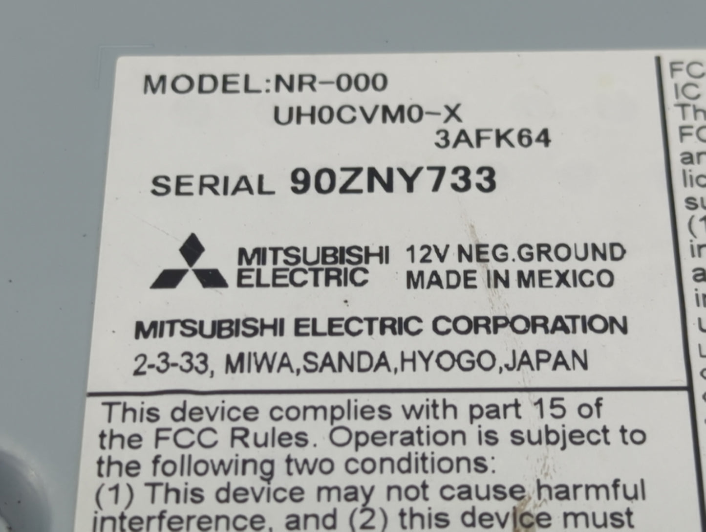 2022 Honda Cr-V Radio AM FM Cd Player Receiver Replacement P/N:UH0CVM0-X 90ZNY733 Fits OEM Used Auto Parts - Oemusedautopart