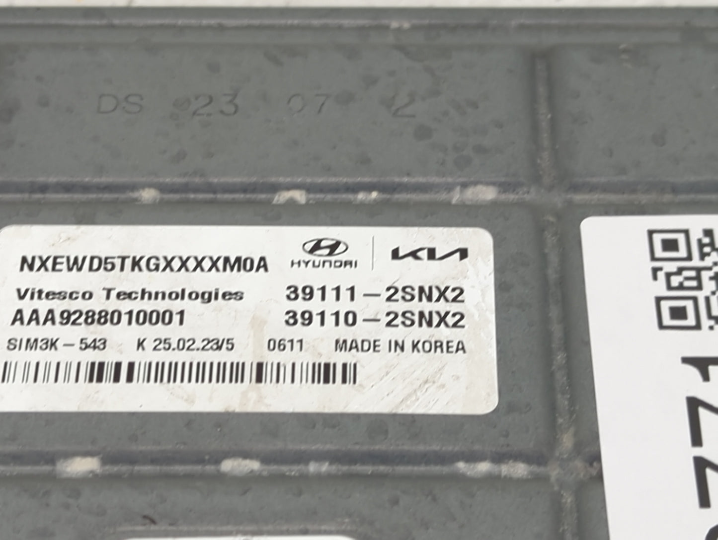2022 Hyundai Santa Cruz PCM Engine Control Computer ECU ECM PCU OEM P/N:39110-2SNX2 39111-2SNX2 Fits OEM Used Auto Parts - O