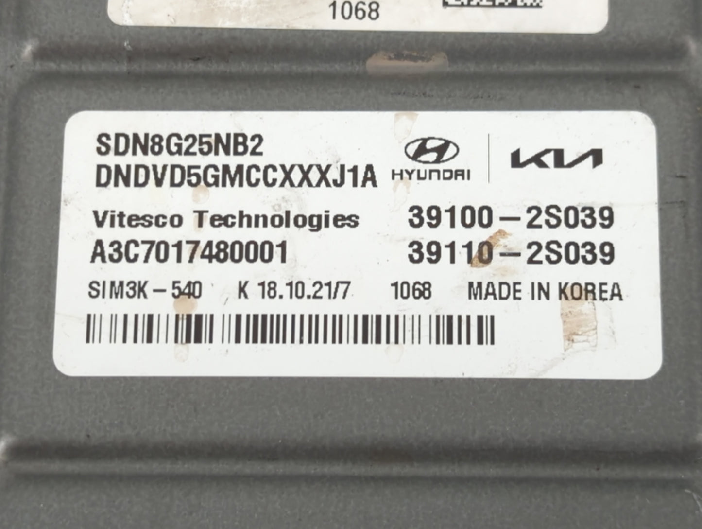2022 Hyundai Sonata PCM Engine Control Computer ECU ECM PCU OEM P/N:39110-2S039 39100-2S039 Fits OEM Used Auto Parts - Oemus