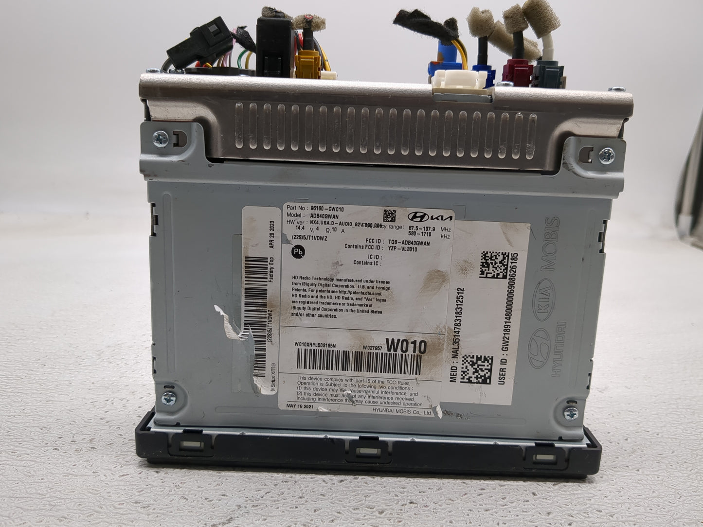 2022 Hyundai Tucson Radio AM FM Cd Player Receiver Replacement P/N:96160-CW010 Fits OEM Used Auto Parts - Oemusedautoparts1.