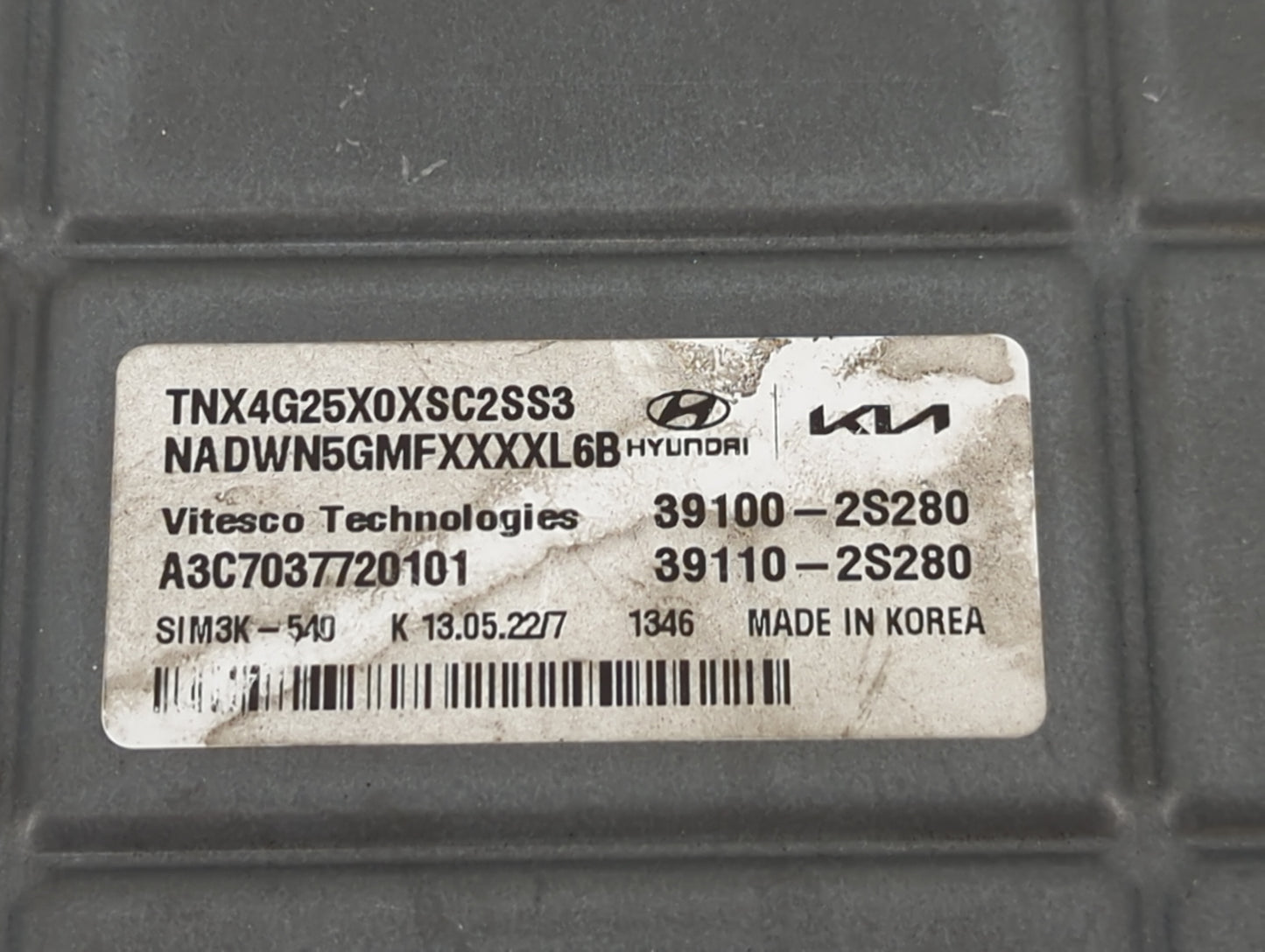 2022 Hyundai Tucson PCM Engine Control Computer ECU ECM PCU OEM P/N:39100-2S280 39110-2S280, A3C7037720101, TNX4G25X0XSC2SS3
