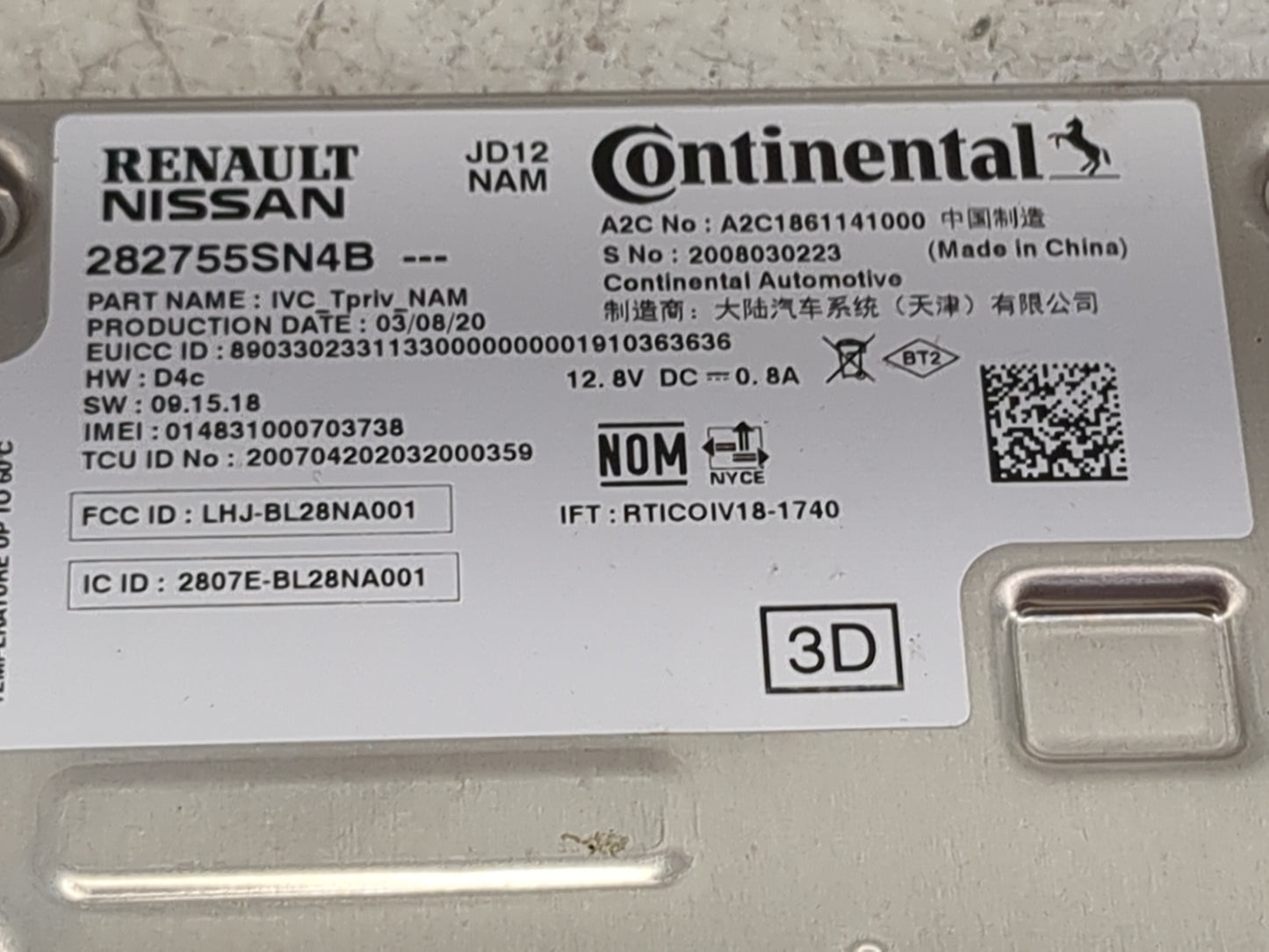 Infiniti Q50 Telematics Control Module 1475220 - Oemusedautoparts1.com