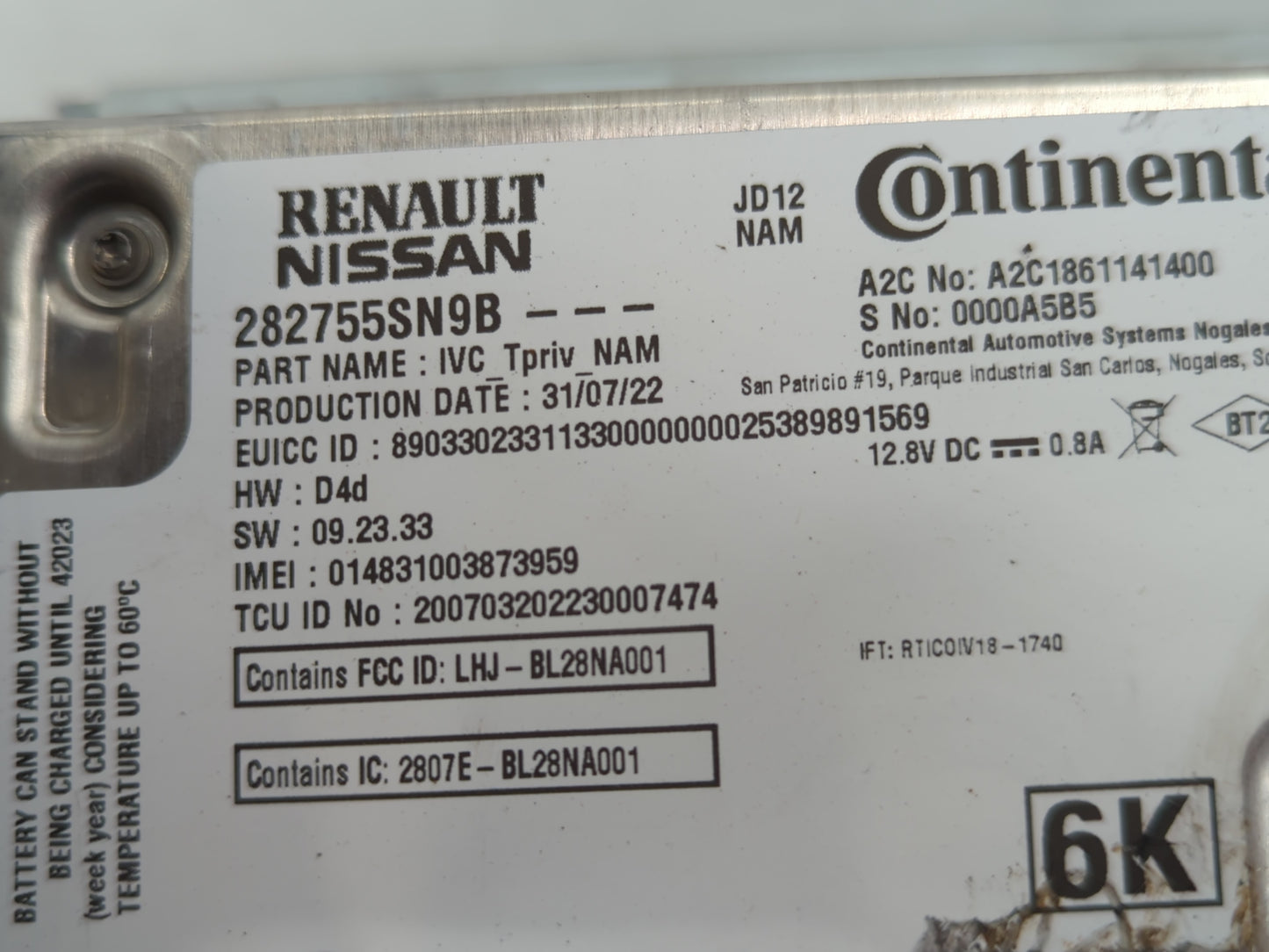 2019-2020 Infiniti Qx50 Radio AM FM Cd Player Receiver Replacement P/N:282755SN9B Fits Fits 2019 2020 OEM Used Auto Parts -