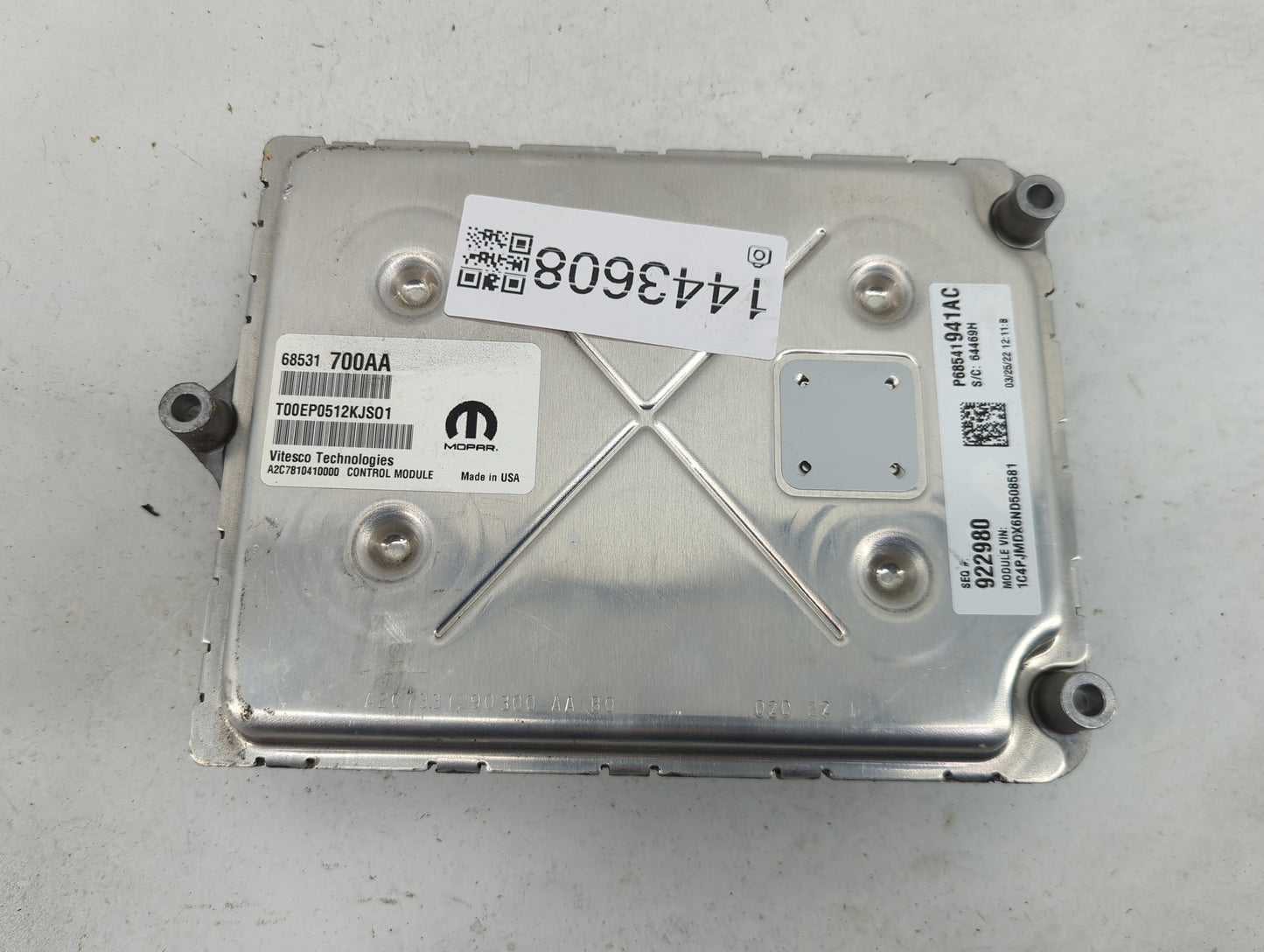 2022 Jeep Cherokee PCM Engine Control Computer ECU ECM PCU OEM P/N:P68541941AC 68531700AA, T00EP0512KJSO1, A2C7810410000 Fit