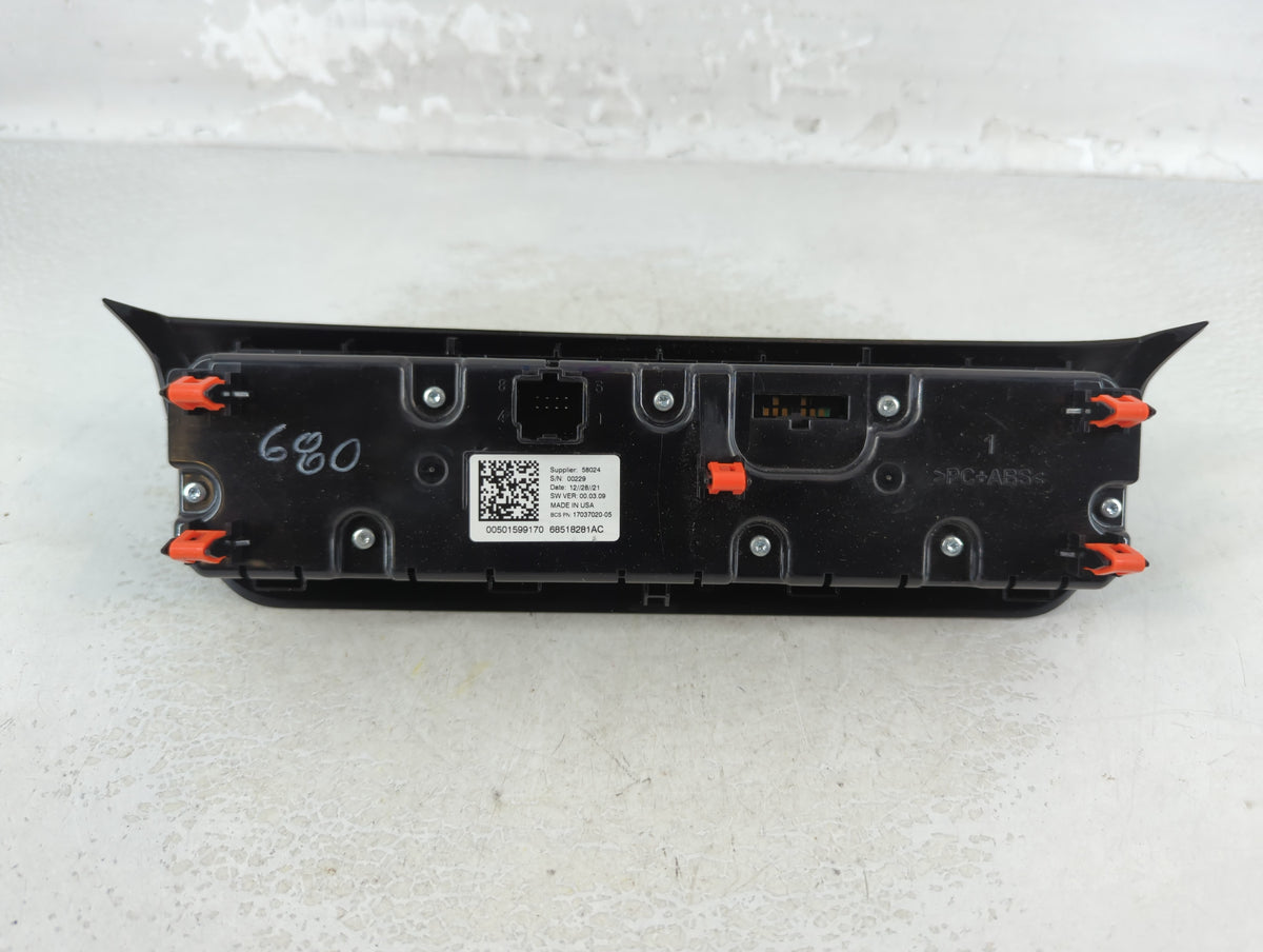 2022 Jeep Compass Climate Control Module Temperature AC/Heater Replacement P/N:68518281AC 17037020-05 Fits OEM Used Auto Par