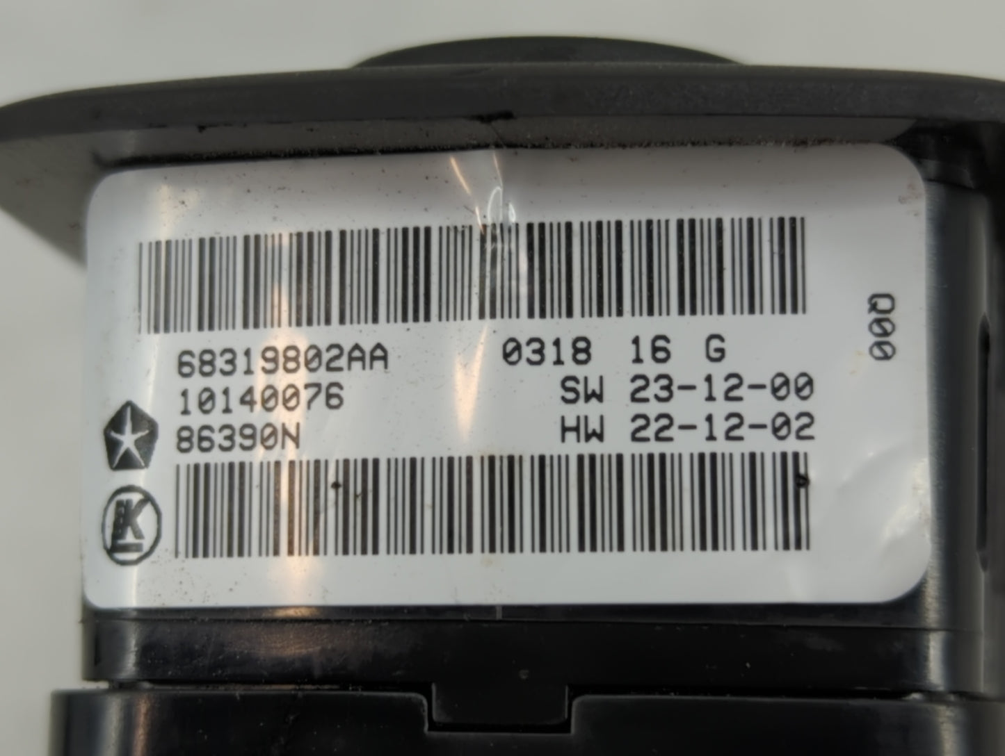 2016-2022 Jeep Grand Cherokee Master Power Window Switch Replacement Driver Side Left P/N:68319802AA Fits OEM Used Auto Part