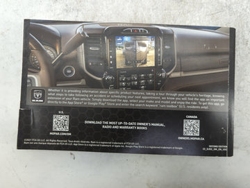 2022 Ram 2500 Owners Manual Book Guide P/N:22_DJD2_OM_EN_USC OEM Used Auto Parts