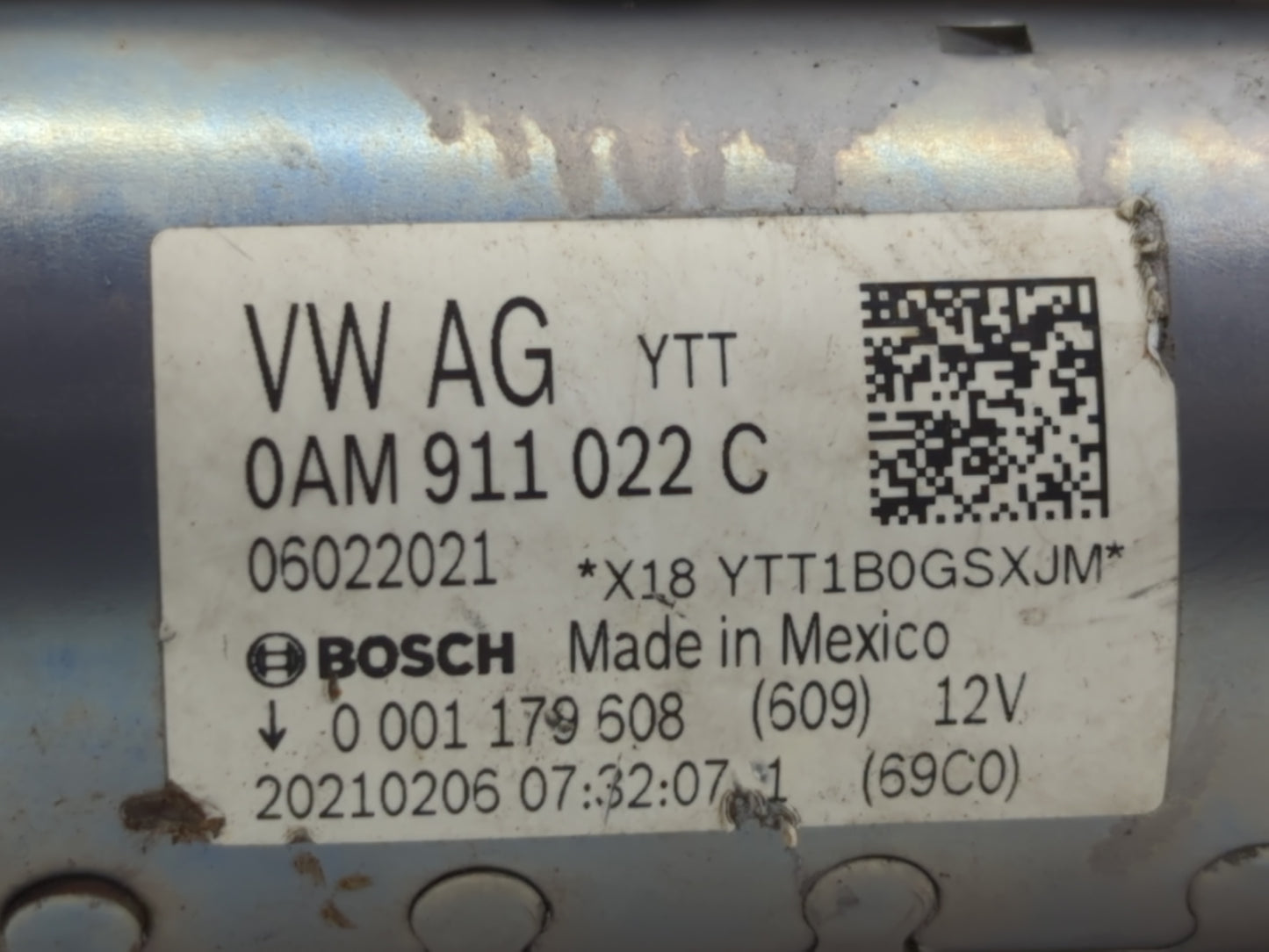 2022 Volkswagen Taos Car Starter Motor Solenoid OEM P/N:0 001 179 608 0AM 911 022 C Fits Fits 2017 2018 2019 OEM Used Auto P