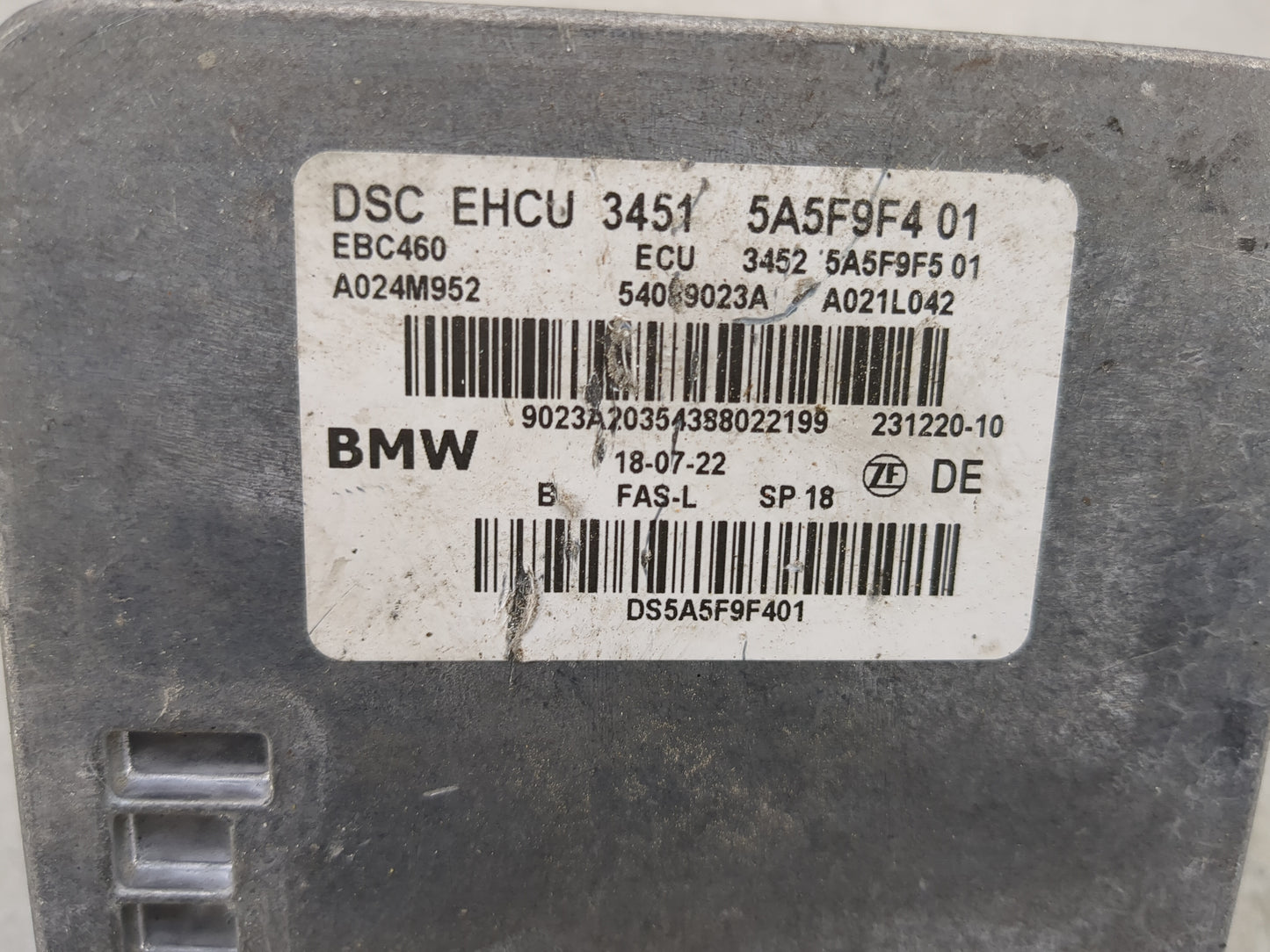 2023 Bmw X3 ABS Pump Control Module Replacement P/N:5A5F9F4 01 Fits OEM Used Auto Parts - Oemusedautoparts1.com