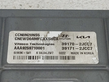 2023 Hyundai Elantra PCM Engine Control Computer ECU ECM PCU OEM P/N:39171-2JCC7 39170-2JCC7 Fits OEM Used Auto Parts