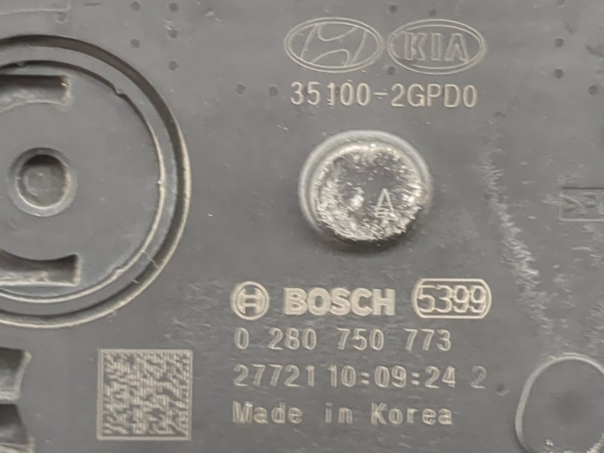 2023 Hyundai Elantra Throttle Body P/N:35100-2GPD0 0 280 750 773 Fits OEM Used Auto Parts - Oemusedautoparts1.com