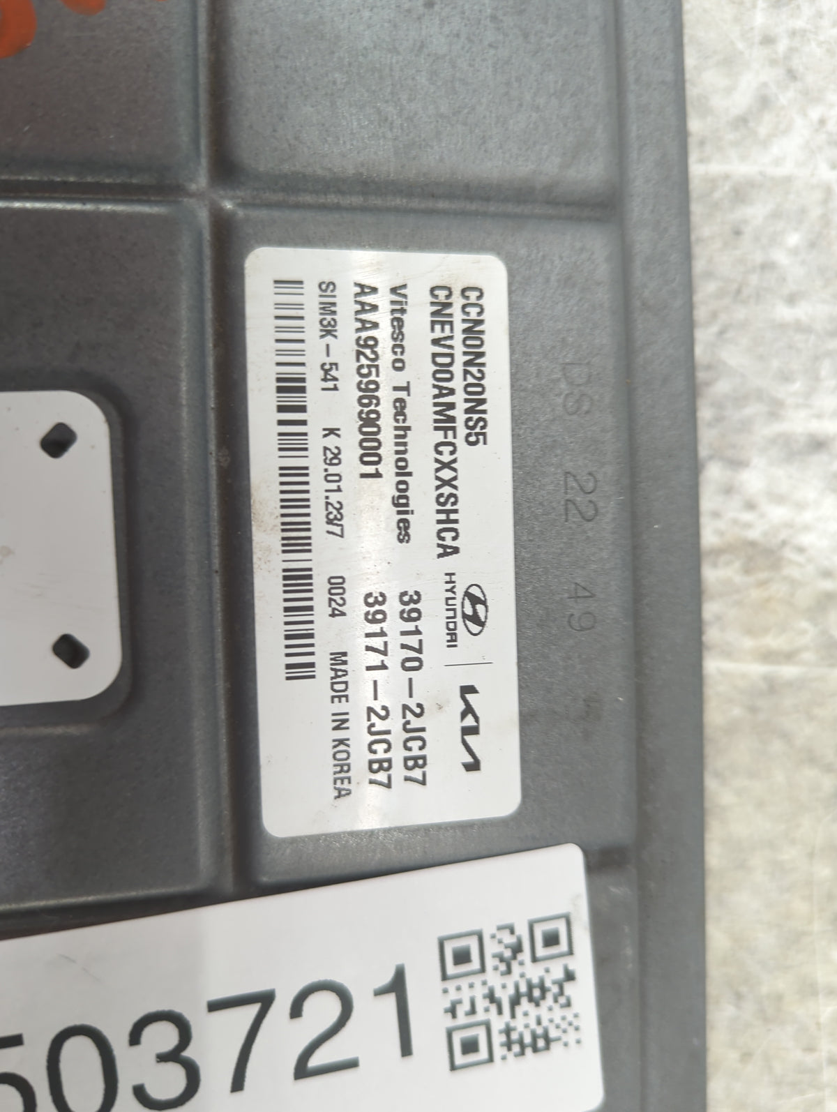 2023 Hyundai Elantra PCM Engine Control Computer ECU ECM PCU OEM P/N:39170-2JCB7 39171-2JCB7, CCN0N20NS5, CNEVD0AMFCXXSHCA F