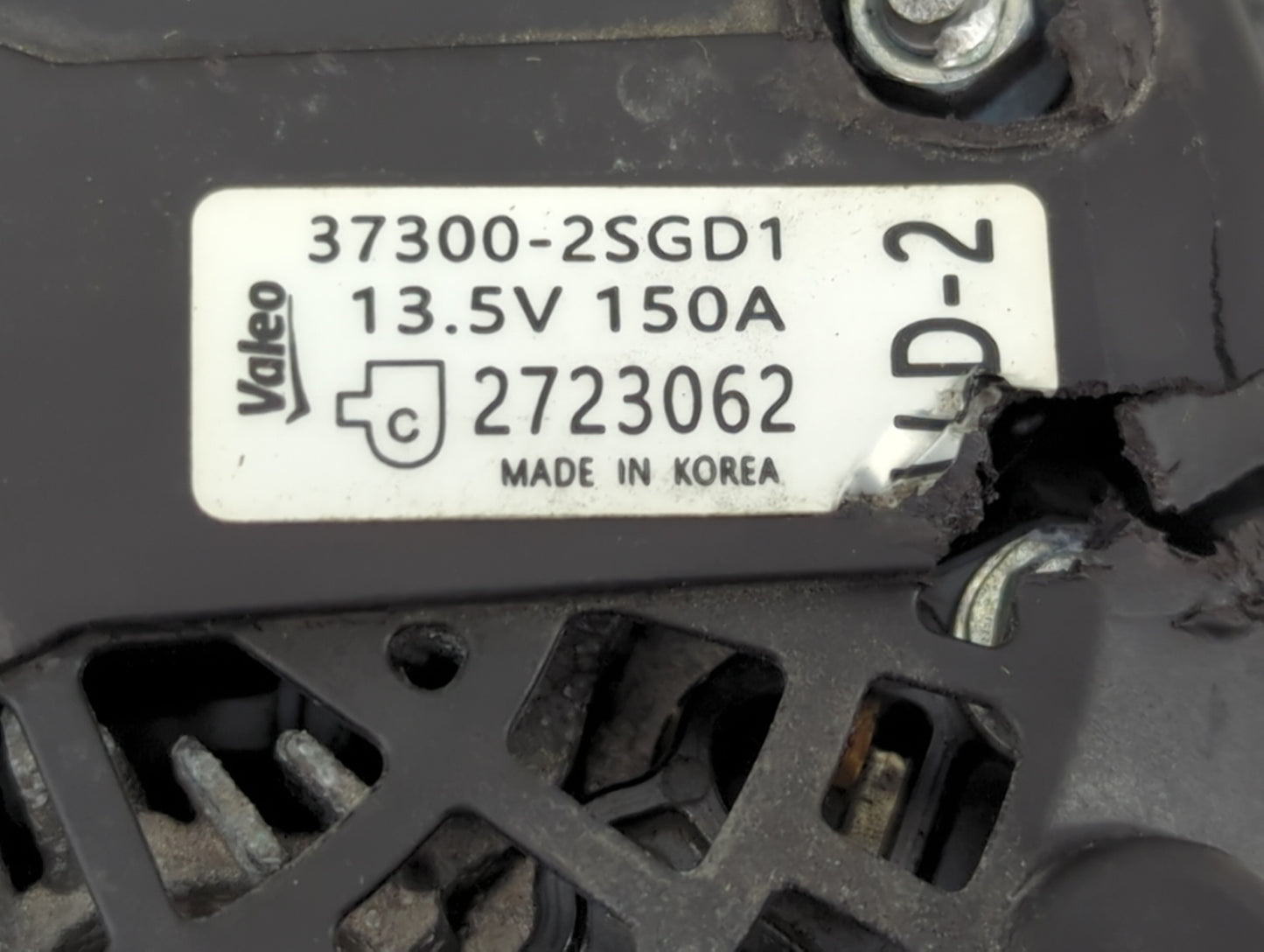 2020-2023 Hyundai Sonata Alternator Replacement Generator Charging Assembly Engine OEM P/N:2723062 37300-2SGD1 Fits OEM Used