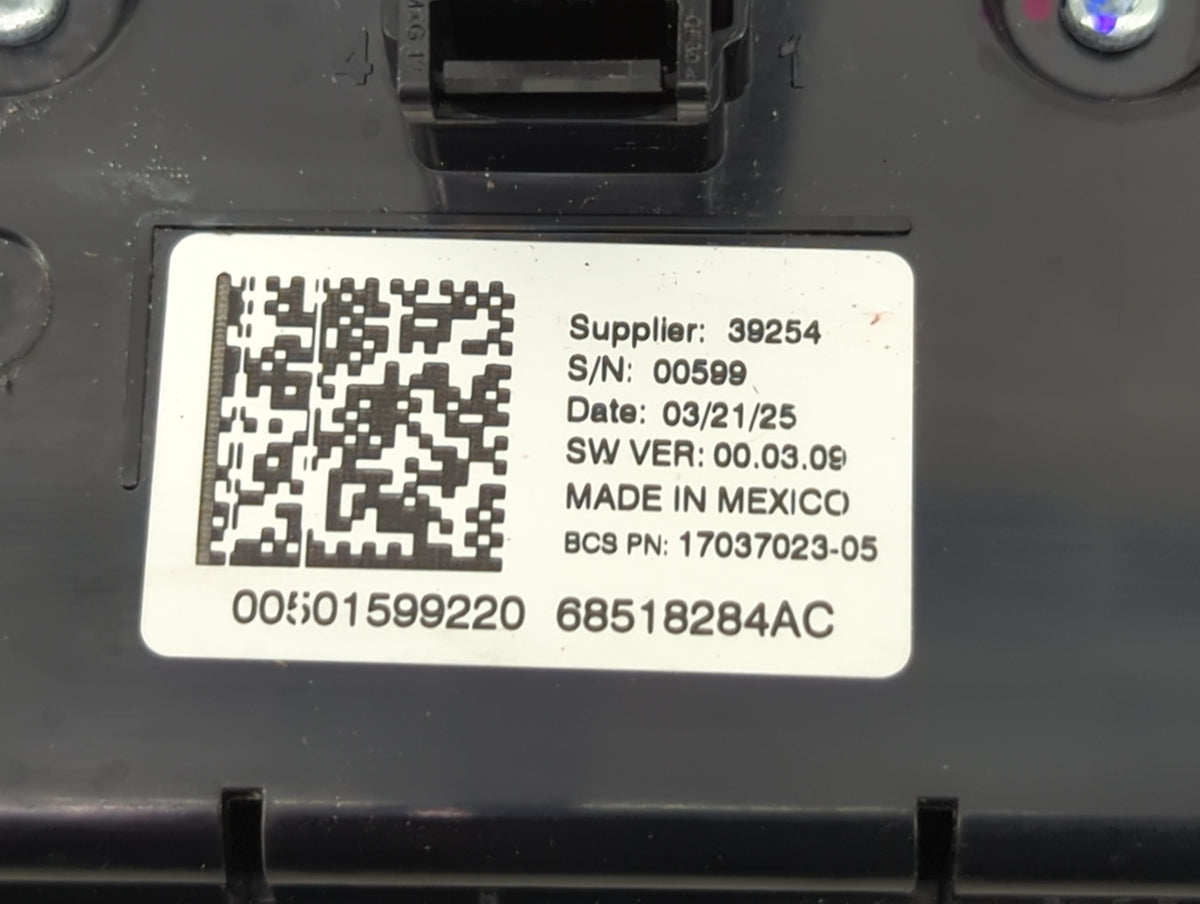 2023 Jeep Compass Climate Control Module Temperature AC/Heater Replacement P/N:68518284AC 17037023-05 Fits OEM Used Auto Par