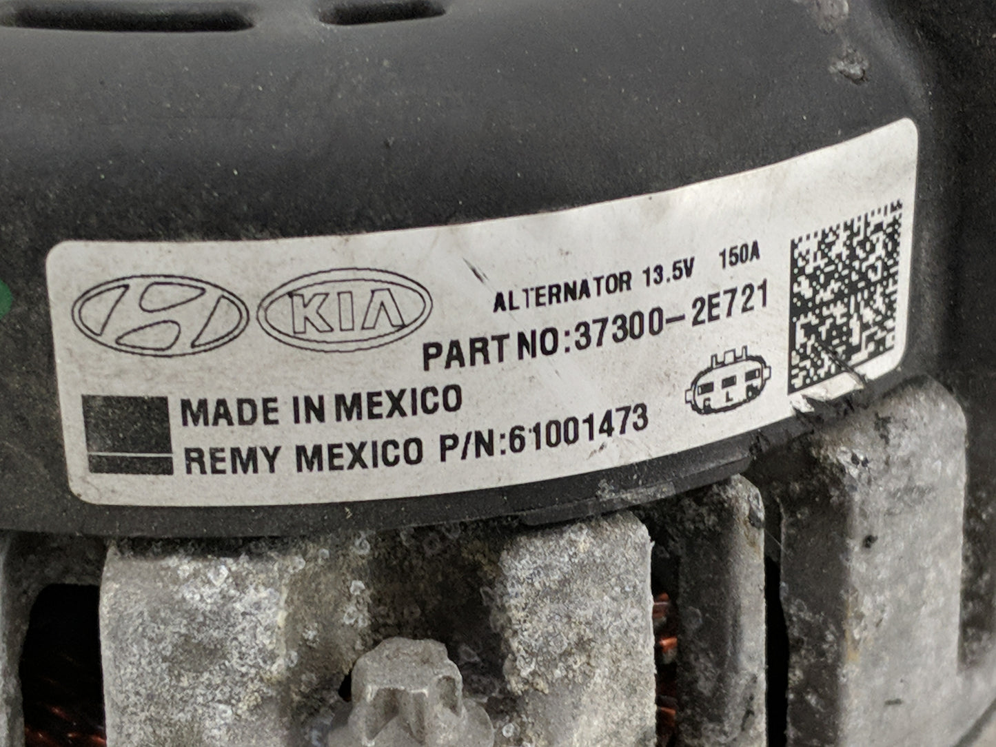 2017-2022 Kia Forte Alternator Replacement Generator Charging Assembly Engine OEM P/N:61001473 37300-2E721 Fits OEM Used Aut