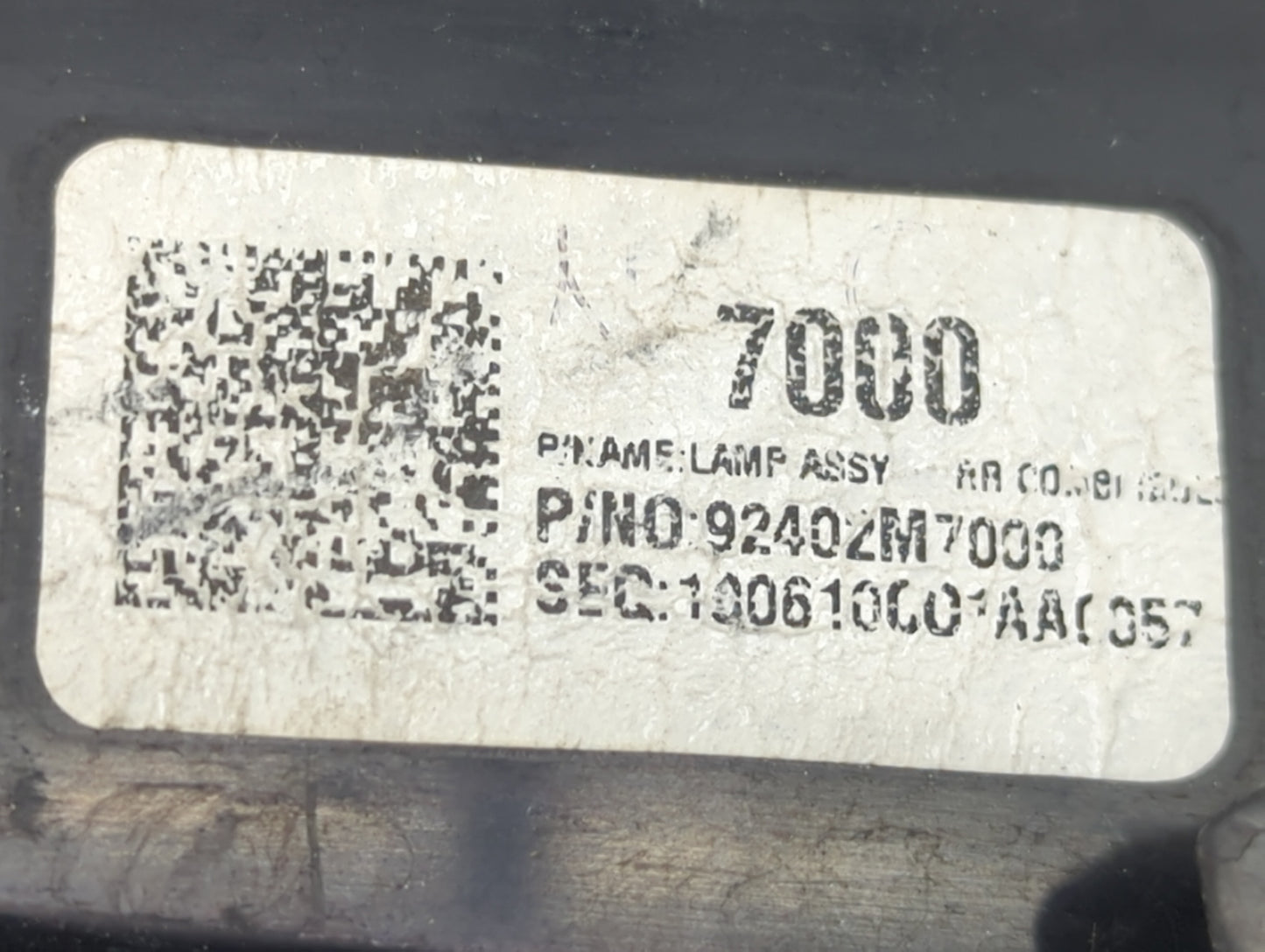 2019-2022 Kia Forte Tail Light Assembly Passenger Right OEM P/N:92402M7000 Fits Fits 2019 2020 2021 2022 OEM Used Auto Parts