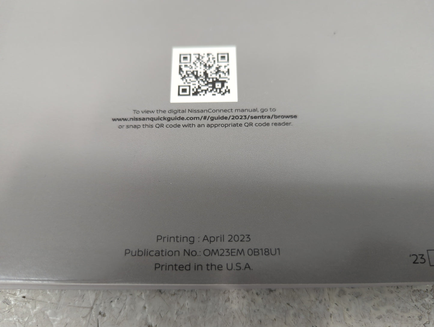 2023 Nissan Sentra Owners Manual Book Guide OEM Used Auto Parts - Oemusedautoparts1.com