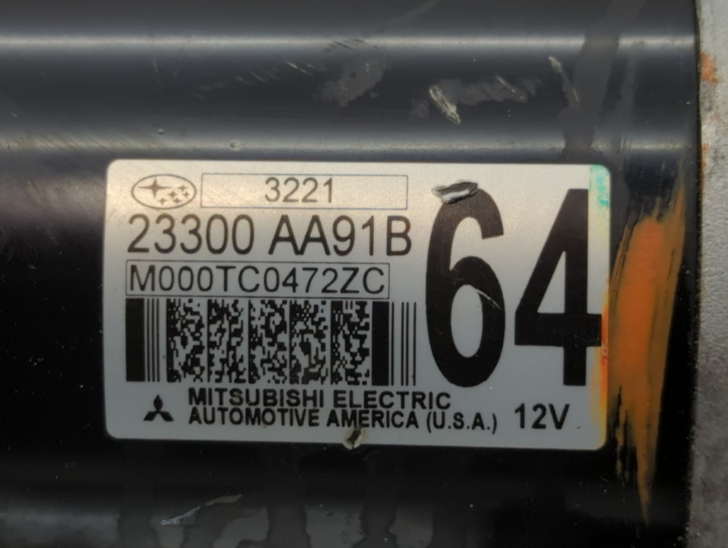 2023 Subaru Ascent Car Starter Motor Solenoid OEM P/N:M000TC0472ZC 23300 AA91B Fits OEM Used Auto Parts - Oemusedautoparts1.