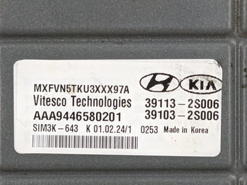 2024 Hyundai Santa Fe PCM Engine Control Computer ECU ECM PCU OEM P/N:39113-2S006 39103-2S006, AAA9446580201 Fits OEM Used Auto Parts