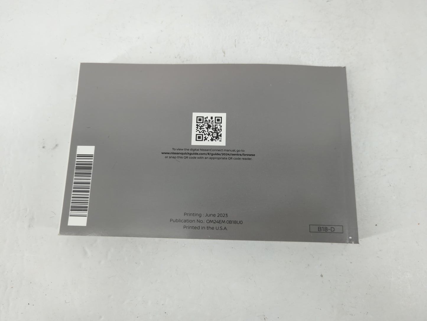 2024 Nissan Sentra Owners Manual Book Guide P/N:OM24EM OB18UO OEM Used Auto Parts - Oemusedautoparts1.com
