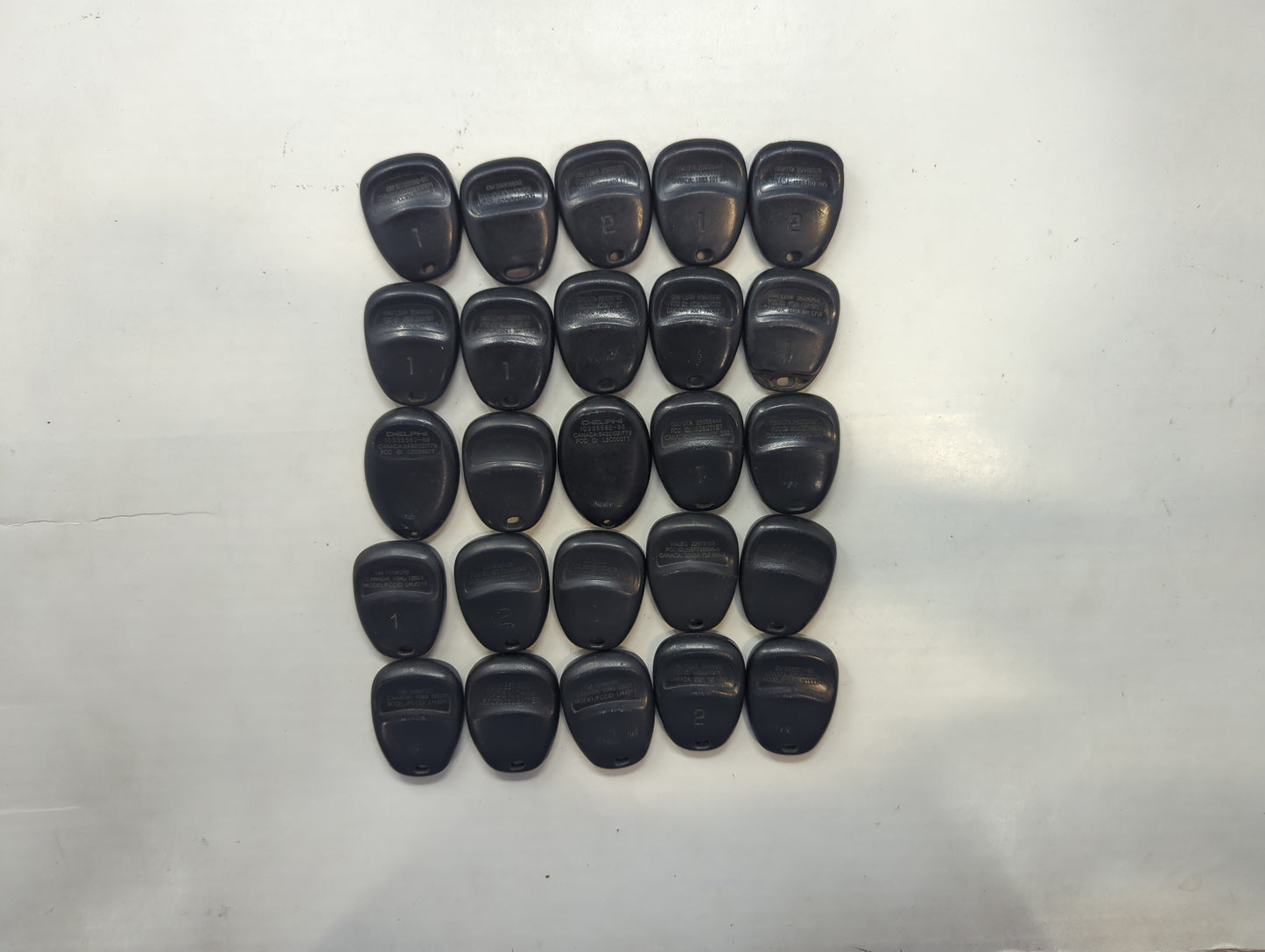 Lot of 25 Chevrolet Keyless Entry Remote Fob KOBUT1BT | N5F250738 | - Oemusedautoparts1.com