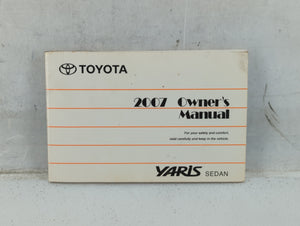 2007 Toyota Yaris Owners Manual Book Guide OEM Used Auto Parts