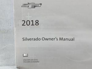 2018 Chevrolet Silverado Owners Manual Book Guide P/N:84016520 C OEM Used Auto Parts