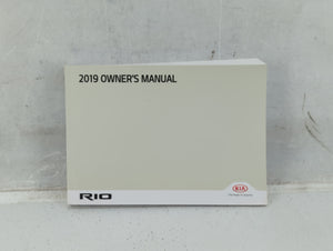 2019 Kia Rio Owners Manual Book Guide P/N:H9S5-EE80A OEM Used Auto Parts