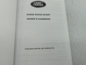 2014 Land Rover Range Rover Sport Owners Manual Book Guide P/N:18 02 62 151 OEM Used Auto Parts