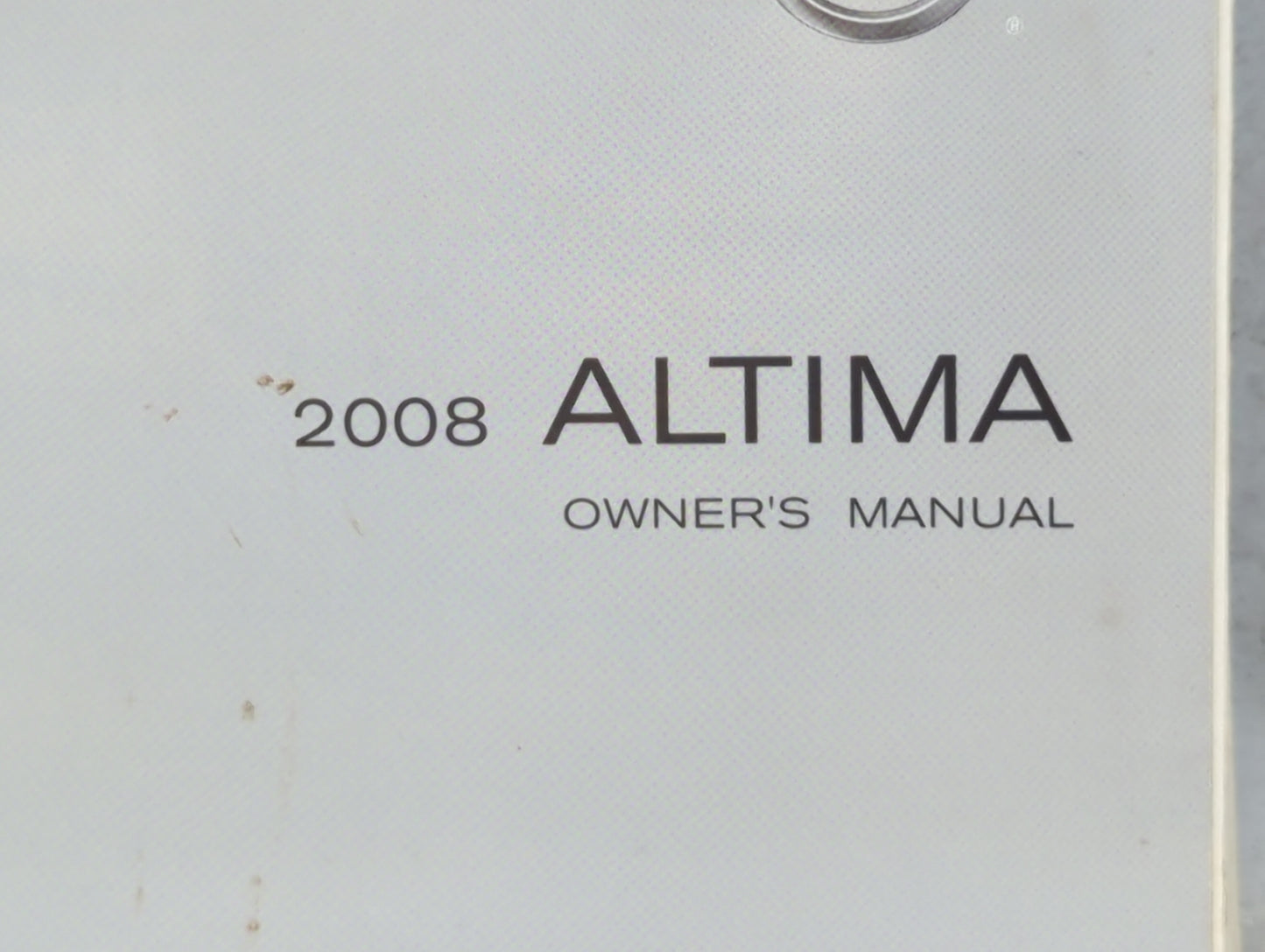 2008 Nissan Altima Owners Manual Book Guide P/N:OM8E-0L32U2 OEM Used Auto Parts - Oemusedautoparts1.com