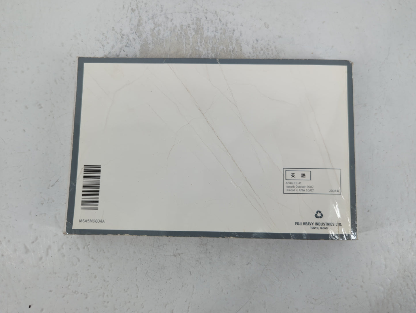 2007 Subaru Legacy Owners Manual Book Guide P/N:A2440BE-C OEM Used Auto Parts - Oemusedautoparts1.com