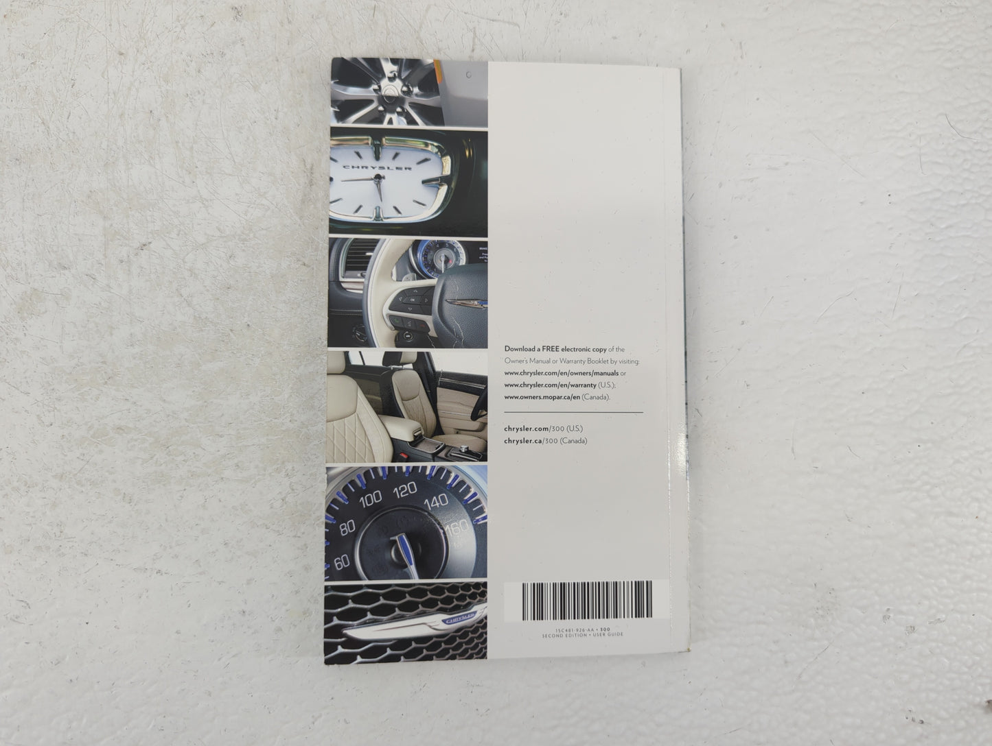 2015 Chrysler 300 Owners Manual Book Guide P/N:15C481-926-AA OEM Used Auto Parts - Oemusedautoparts1.com