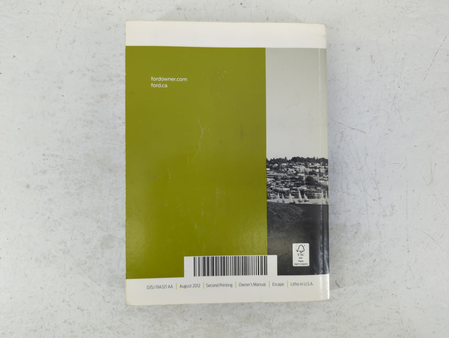 2013 Ford Escape Owners Manual Book Guide P/N:DJ5J 19A321 AA OEM Used Auto Parts - Oemusedautoparts1.com