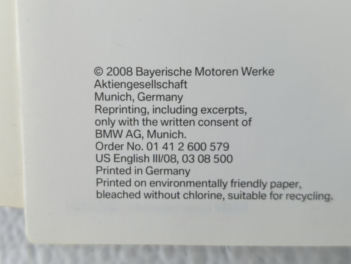 2008 Bmw X6 Owners Manual Book Guide OEM Used Auto Parts - Oemusedautoparts1.com