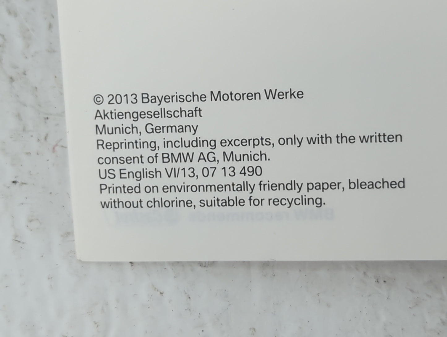 2013 Bmw X3 Owners Manual Book Guide P/N:01 40 2 911 066 OEM Used Auto Parts - Oemusedautoparts1.com