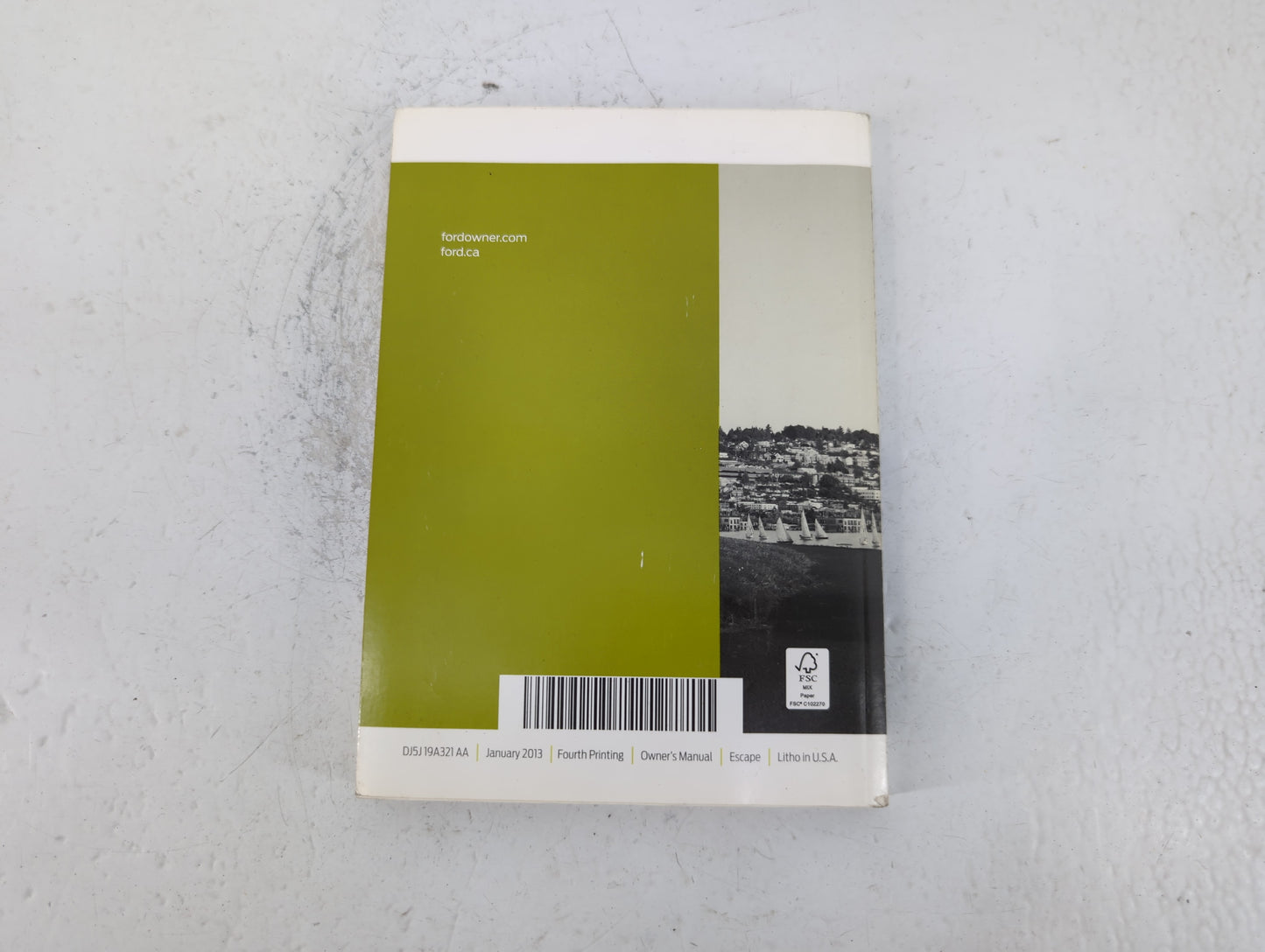 2013 Ford Escape Owners Manual Book Guide P/N:DJ5J 19A321 AA OEM Used Auto Parts - Oemusedautoparts1.com