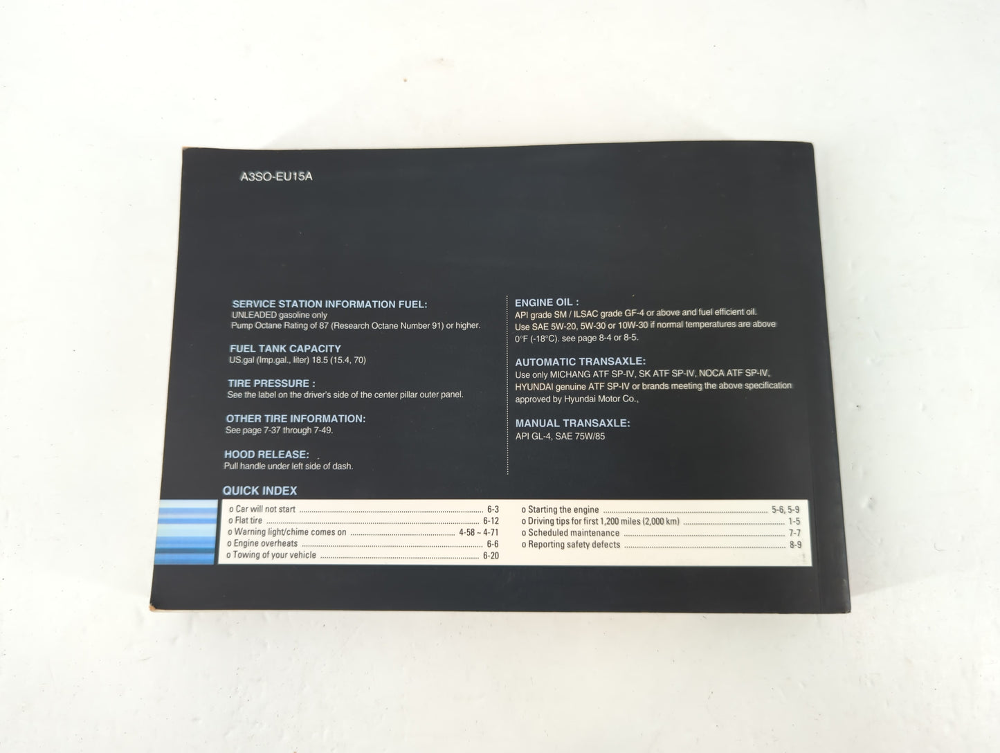 2012 Hyundai Sonata Owners Manual Book Guide P/N:A3SO-EU15A OEM Used Auto Parts - Oemusedautoparts1.com