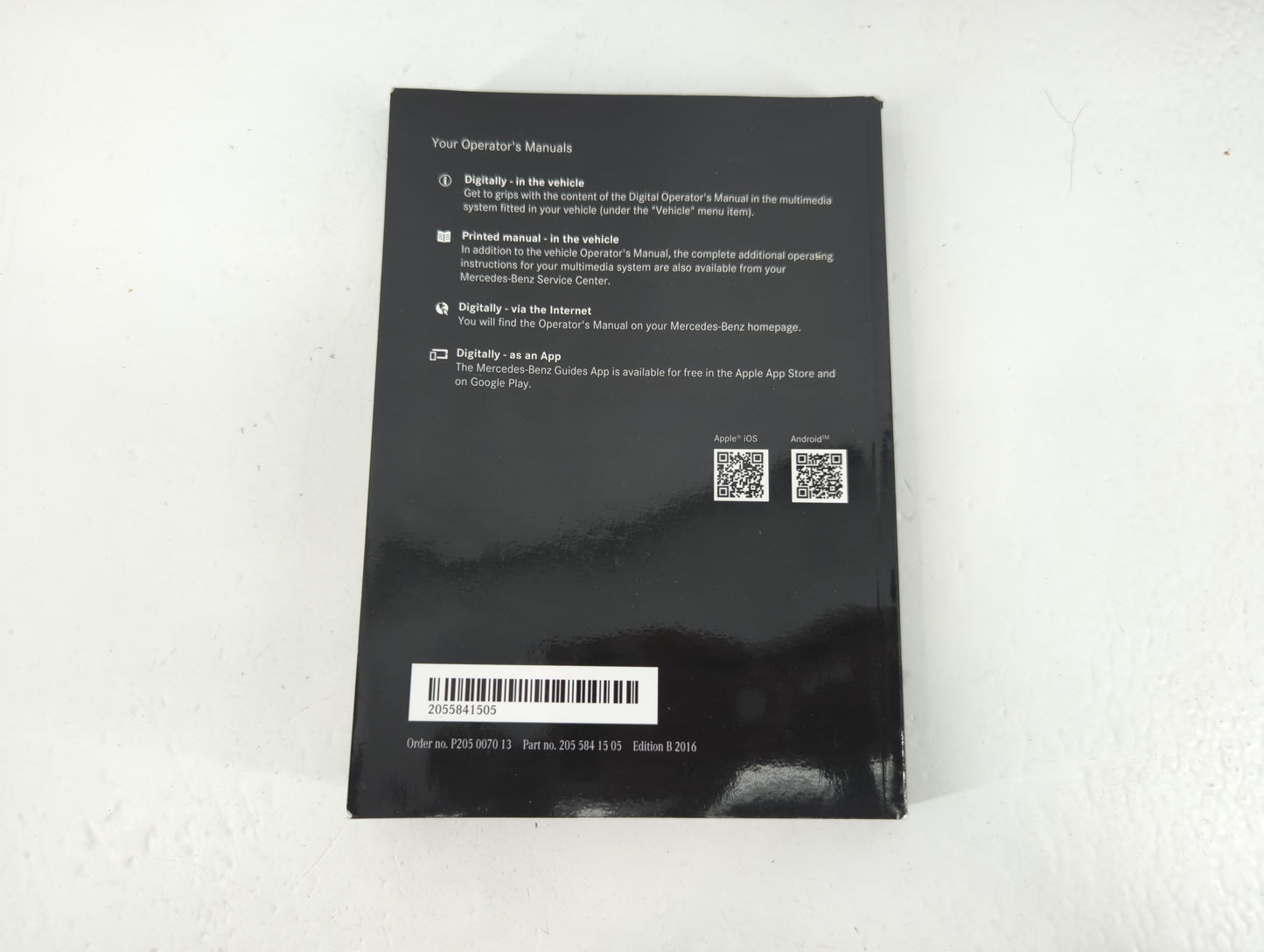 2016 Mercedes-Benz C320 Owners Manual Book Guide P/N:205 584 15 05 OEM Used Auto Parts - Oemusedautoparts1.com