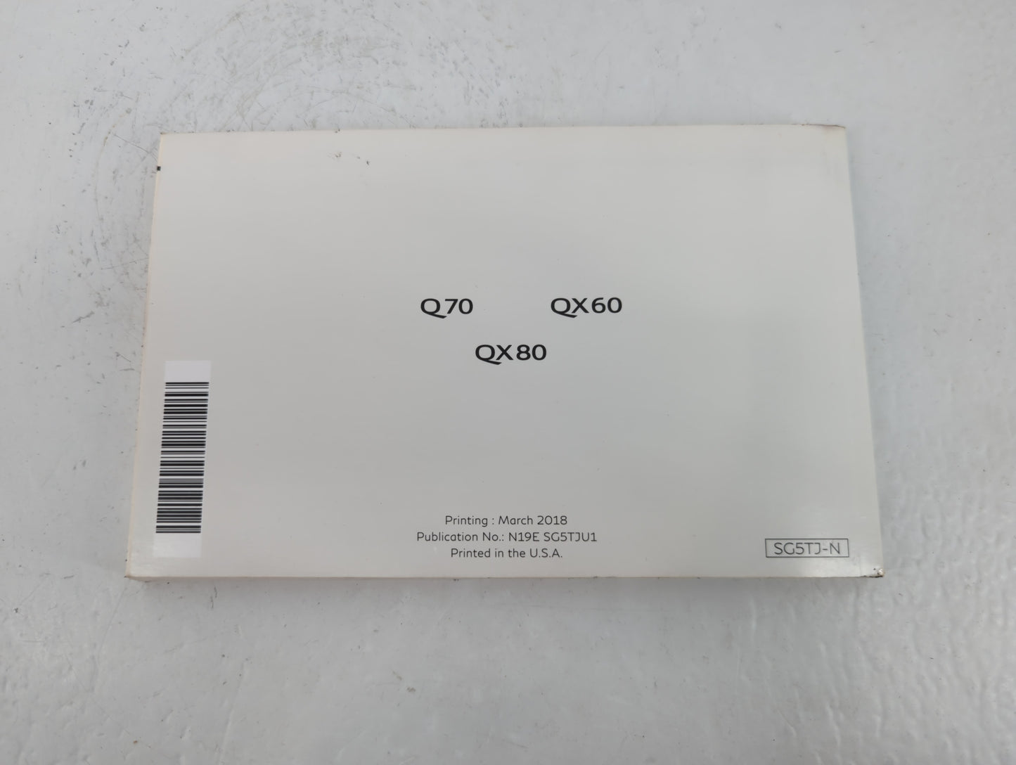 2019 Infiniti Q70 Owners Manual Book Guide P/N:N19E SG5TJU1 OEM Used Auto Parts - Oemusedautoparts1.com