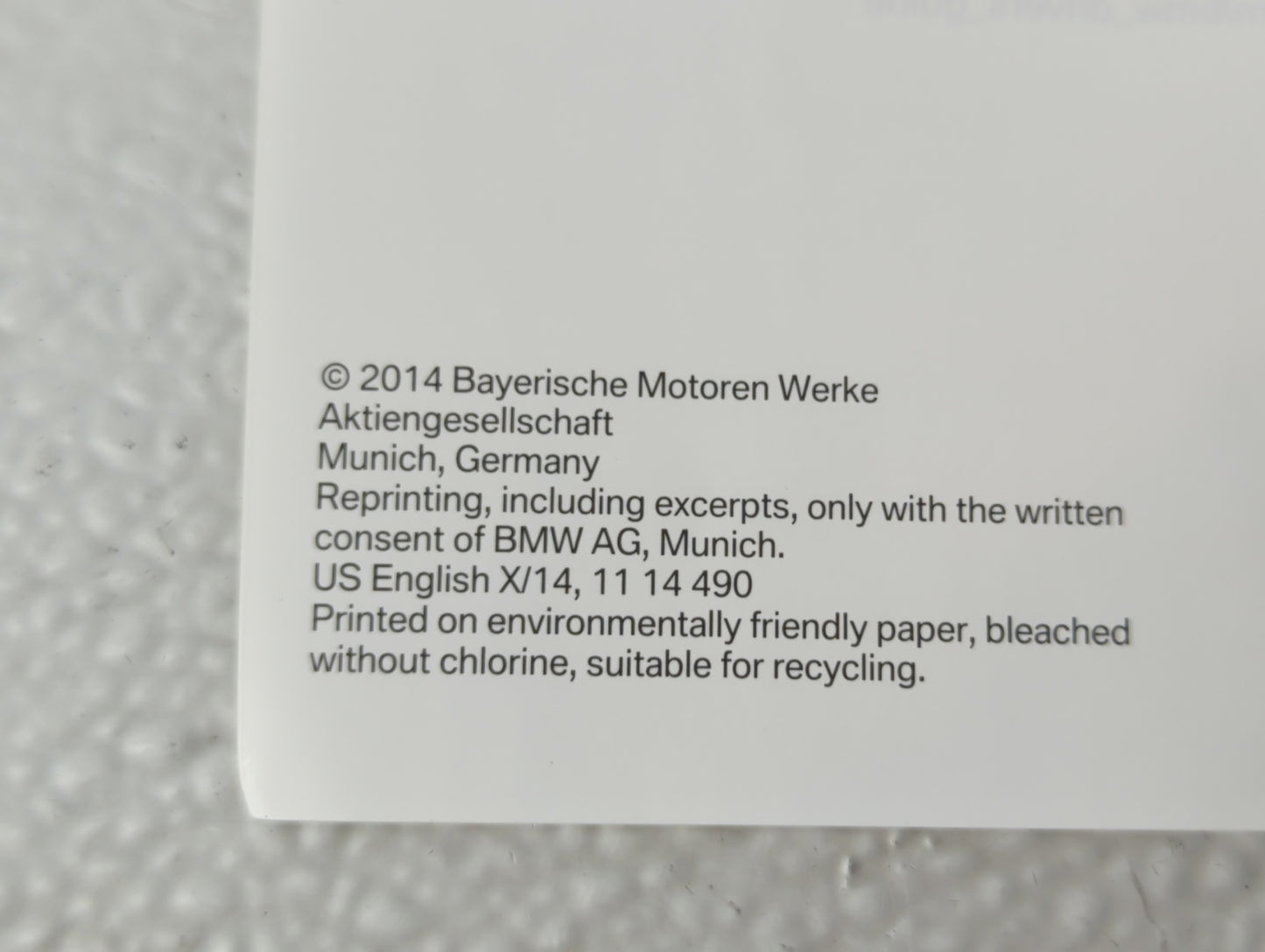 2014 Bmw X4 Owners Manual Book Guide OEM Used Auto Parts - Oemusedautoparts1.com