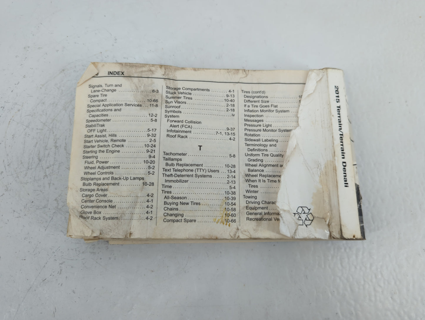 2015 Gmc Terrain Owners Manual Book Guide P/N:22985507 A OEM Used Auto Parts - Oemusedautoparts1.com