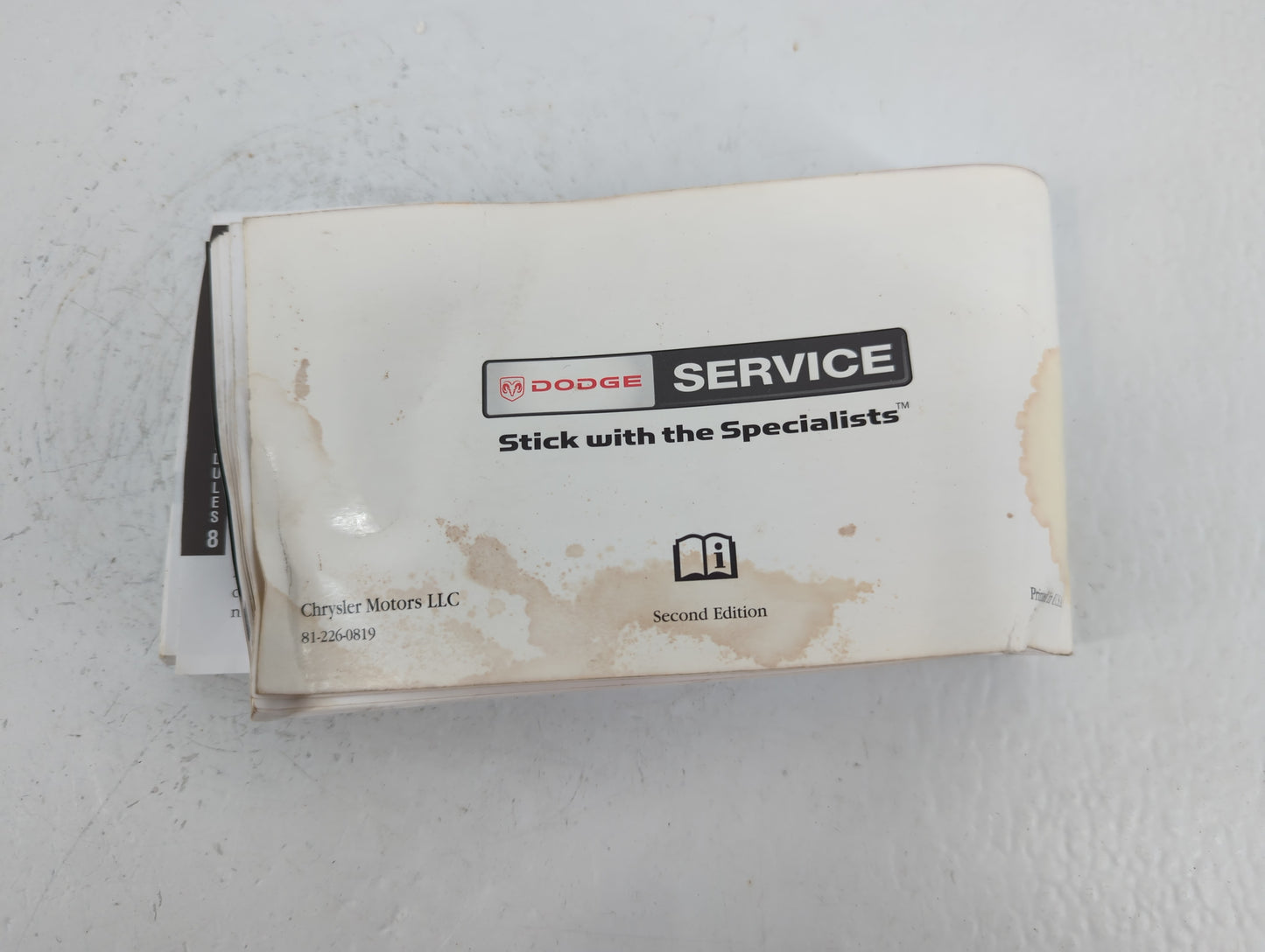 2008 Dodge Caravan Owners Manual Book Guide P/N:81-226-0819 OEM Used Auto Parts - Oemusedautoparts1.com