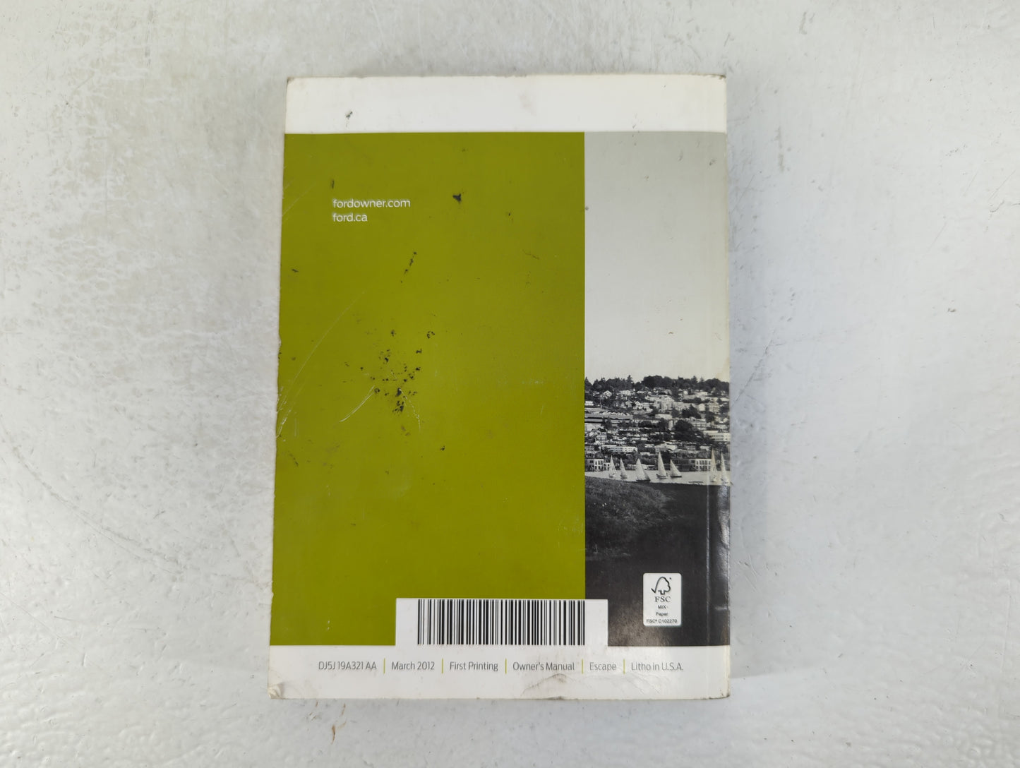 2013 Ford Escape Owners Manual Book Guide P/N:DJ5J 19A321 AA OEM Used Auto Parts - Oemusedautoparts1.com