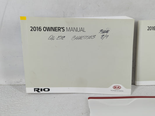 2016 Kia Rio Owners Manual Book Guide P/N:G1WO-EU59G OEM Used Auto Parts