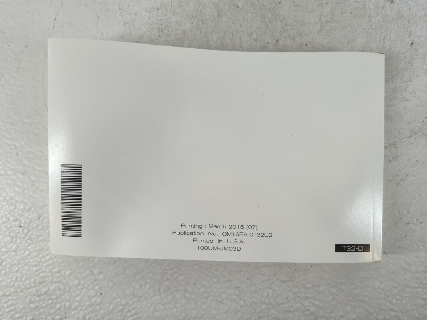 2016 Nissan Rogue Owners Manual Book Guide P/N:T00UM-JM03D OM16EA 0T32U2 OEM Used Auto Parts - Oemusedautoparts1.com