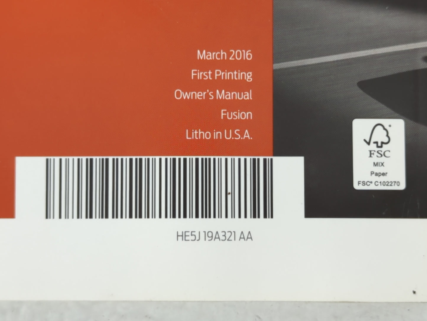 2017 Ford Fusion Owners Manual Book Guide P/N:HE5J19A321 AA OEM Used Auto Parts - Oemusedautoparts1.com