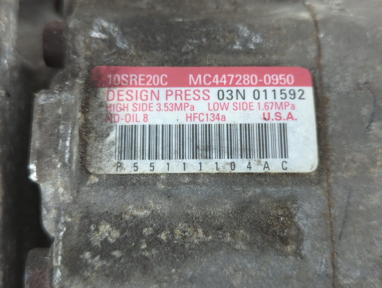 2011-2016 Chrysler Town & Country Air Conditioning A/c Ac Compressor Oem - Oemusedautoparts1.com