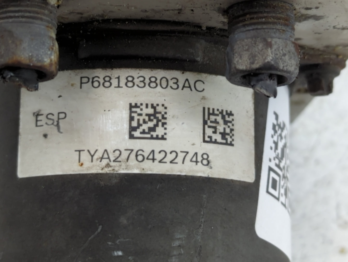 2015 Dodge Caravan ABS Pump Control Module Replacement P/N:TYA276422748 P68183803AC Fits Fits 2016 2017 2018 2019 2020 OEM Used Auto Parts - Oemusedautoparts1.com